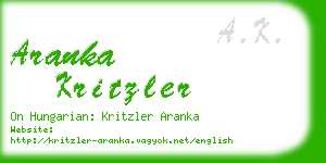 aranka kritzler business card